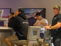 0002 SpaceX people lunching after the midday launch at Vandenberg